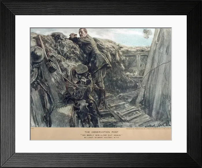 Framed Print : The Observation Post No reply, Sir - line cut again Framed Print : The Observation Post No reply, Sir - line cut again