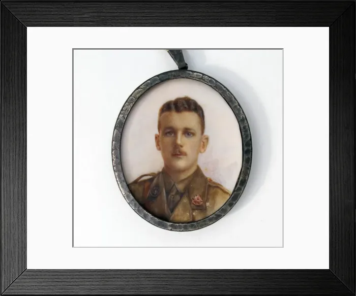 Framed Print : Miniature watercolour on ivory - WWI Officer Framed Print : Miniature watercolour on ivory - WWI Officer