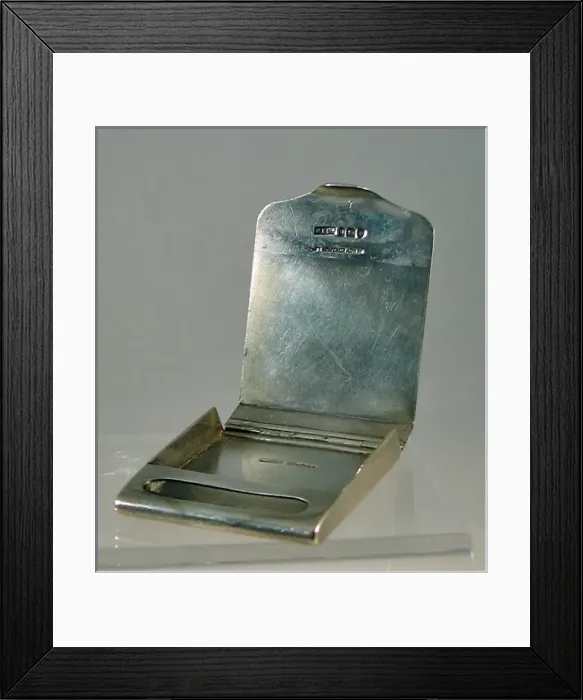 Framed Print : Silver matchbook cover Framed Print : Silver matchbook cover