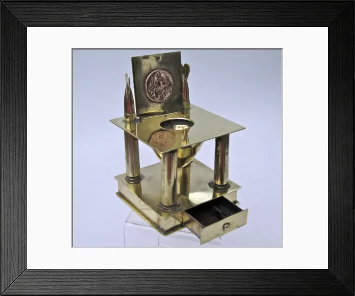 Framed Print : Ink-stand with inkwell - Badge of the Royal Engineers Framed Print : Ink-stand with inkwell - Badge of the Royal Engineers