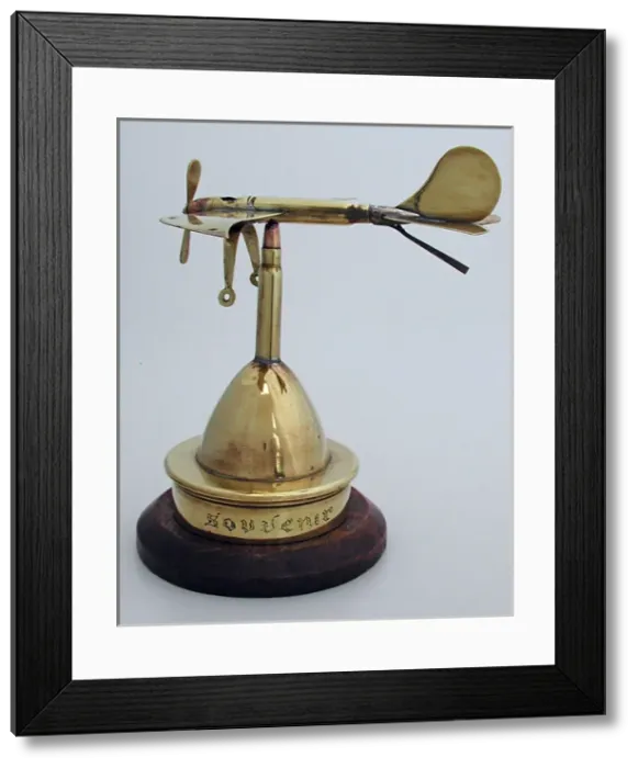 Framed Print : German style (Taube) monoplane on a wooden plinth Framed Print : German style (Taube) monoplane on a wooden plinth