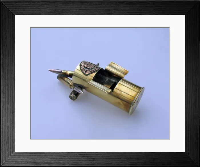 Framed Print : Ashtray made from a German 45mm pom-pom shell Framed Print : Ashtray made from a German 45mm pom-pom shell