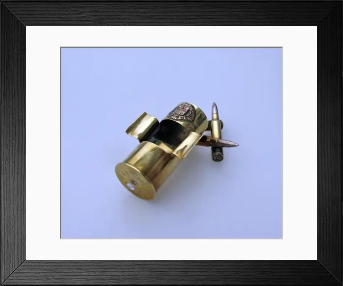 Framed Print : Ashtray made from a German 45mm pom-pom shell Framed Print : Ashtray made from a German 45mm pom-pom shell