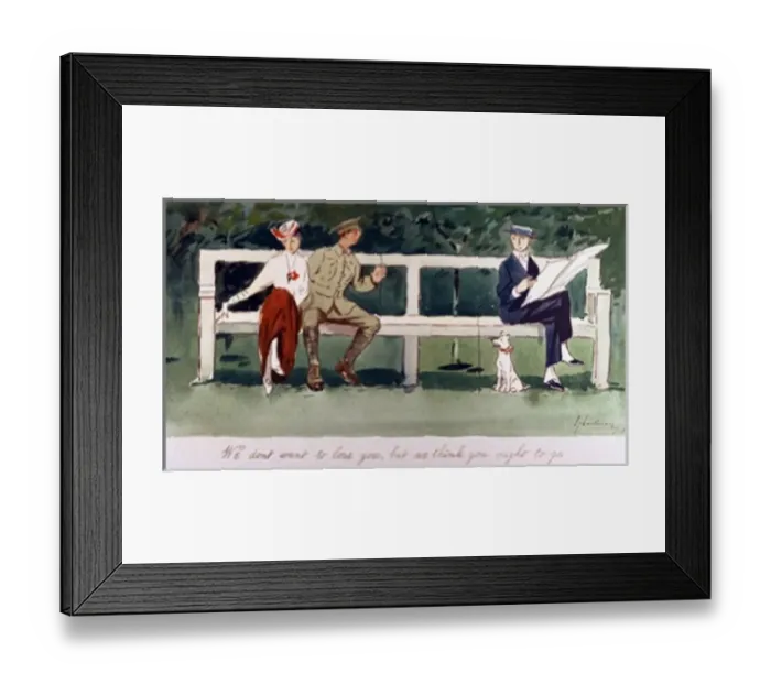 Framed Print : Young soldier and friend seek to be alone Framed Print : Young soldier and friend seek to be alone
