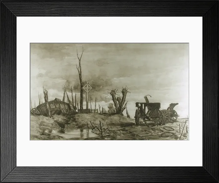 Framed Print : The High Wood showing the 1st Division Memorial Cross Framed Print : The High Wood showing the 1st Division Memorial Cross