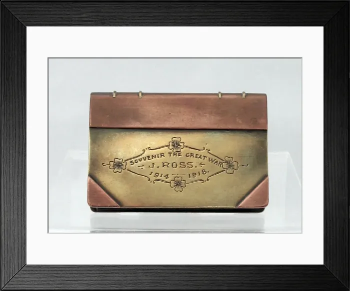 Framed Print : Trench Art lighter in the shape of a book Framed Print : Trench Art lighter in the shape of a book