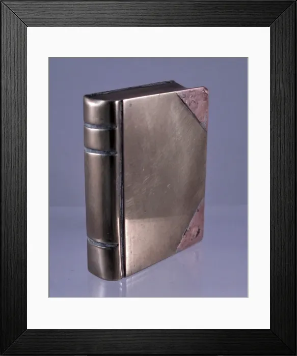 Framed Print : Trench Art lighter in the shape of a book Framed Print : Trench Art lighter in the shape of a book