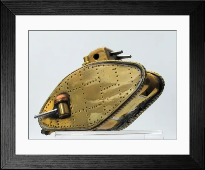 Framed Print : Trench Art lighter in the shape of a WWI tank Framed Print : Trench Art lighter in the shape of a WWI tank