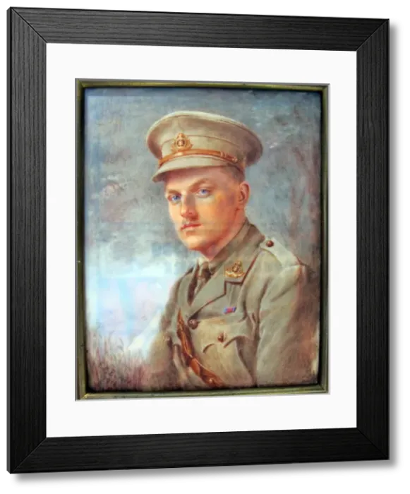 Framed Print : Miniature portrait of an Officer of the Suffolk Regiment Framed Print : Miniature portrait of an Officer of the Suffolk Regiment