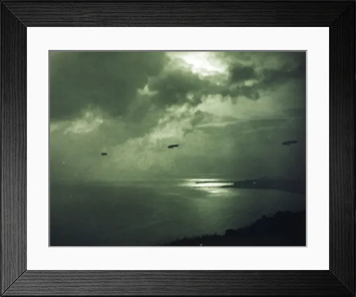Framed Print : Sketch of HM Airship 9 in flight near Barrow-in-Furness Framed Print : Sketch of HM Airship 9 in flight near Barrow-in-Furness