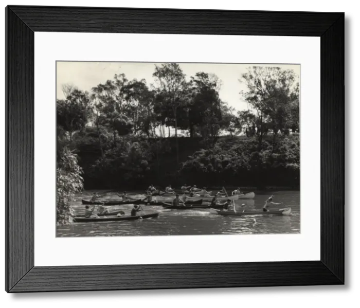 Framed Print : Scouts canoeing in Australia Framed Print : Scouts canoeing in Australia