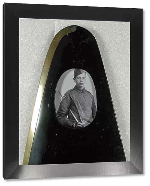 World War One wood propeller tip, used as a photo frame
