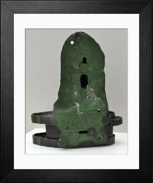 Framed Print : Cast Iron Starkies Patent Money Bank modelled as a cannon Framed Print : Cast Iron Starkies Patent Money Bank modelled as a cannon