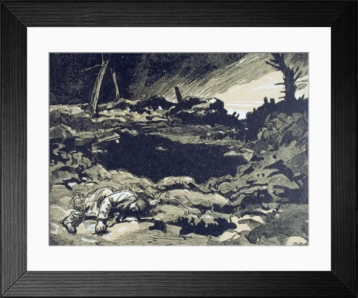 Framed Print : Visions de Guerre - The Shell-Hole Framed Print : Visions de Guerre - The Shell-Hole