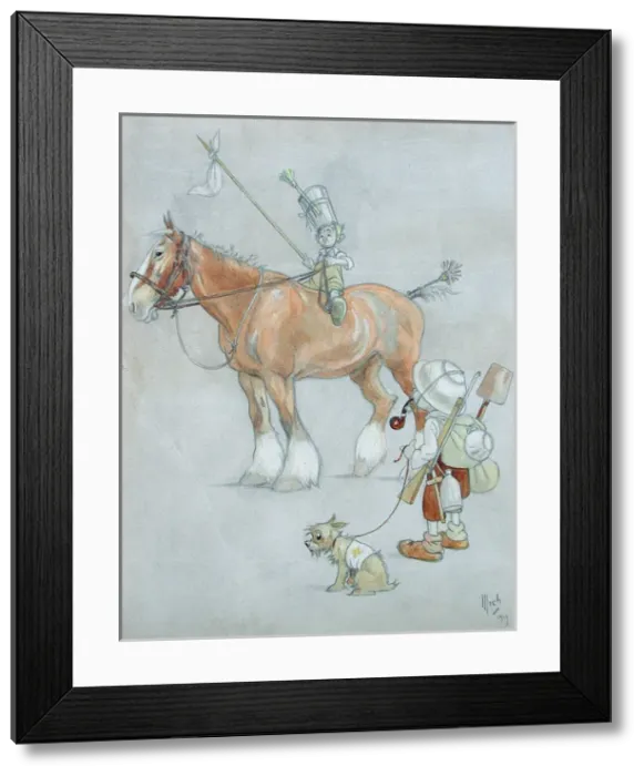 Framed Print : Two children dressed as WWI soldiers Framed Print : Two children dressed as WWI soldiers