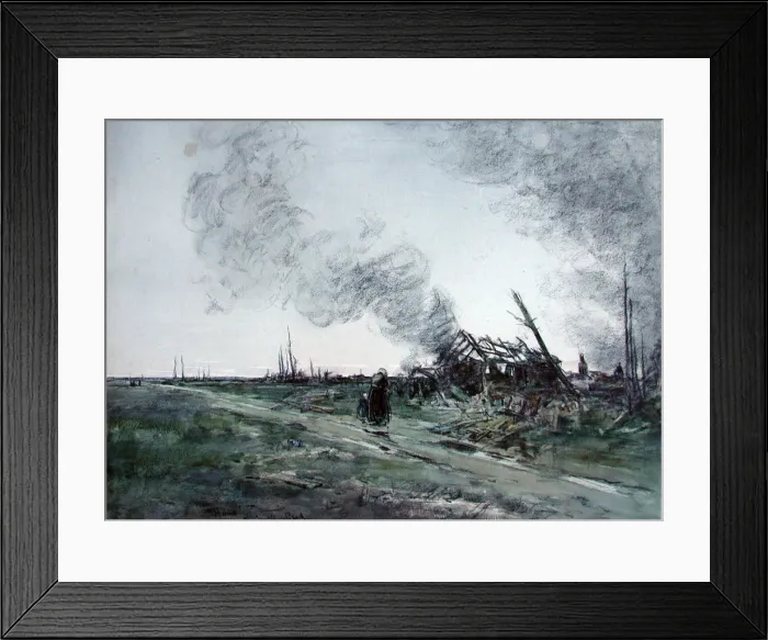 Framed Print : Mother and child returning to the their shell-torn home Framed Print : Mother and child returning to the their shell-torn home