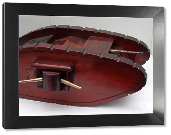 Great War wooden money box in the form of a WWI tank