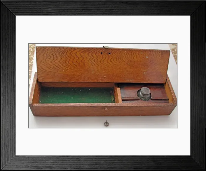 Framed Print : Great War oak games box with handmade cribbage lid Framed Print : Great War oak games box with handmade cribbage lid