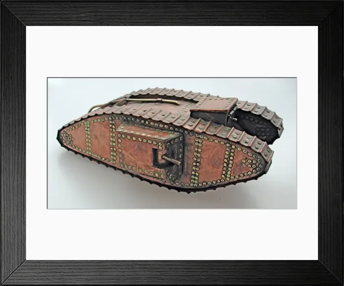 Framed Print : A very fine handmade model of a WWI tank Framed Print : A very fine handmade model of a WWI tank