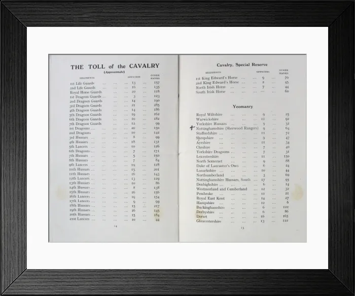 Framed Print : Order of Service Booklet for those who died during the War Framed Print : Order of Service Booklet for those who died during the War