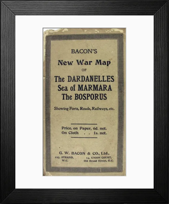 Framed Print : Bacons New War Map of The Dardanelles Framed Print : Bacons New War Map of The Dardanelles
