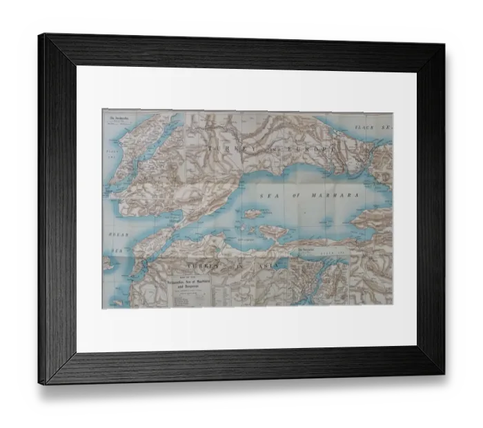 Framed Print : Bacons New War Map of The Dardanelles Framed Print : Bacons New War Map of The Dardanelles