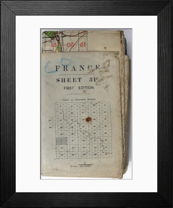 Framed Print : Trench maps belonging to Sergeant Ernest Blaikley Framed Print : Trench maps belonging to Sergeant Ernest Blaikley