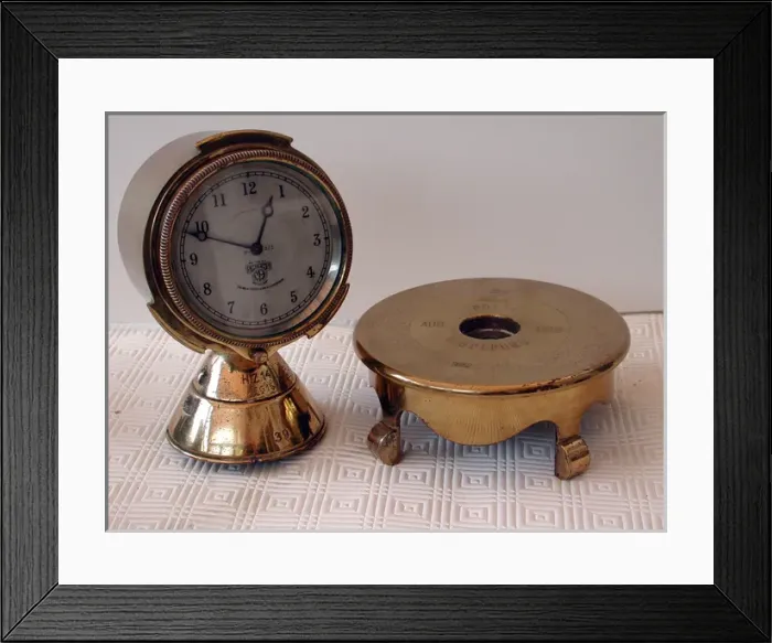 Framed Print : A Smiths H823 clock encased in a German 77 mm shellcase Framed Print : A Smiths H823 clock encased in a German 77 mm shellcase