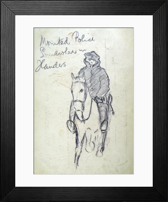 Framed Print : Mounted Police Somewhere in Flanders Framed Print : Mounted Police Somewhere in Flanders