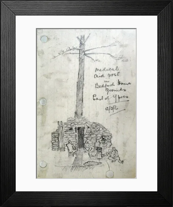 Framed Print : Medical Aid House in Bedford House grounds - East of Ypres Framed Print : Medical Aid House in Bedford House grounds - East of Ypres