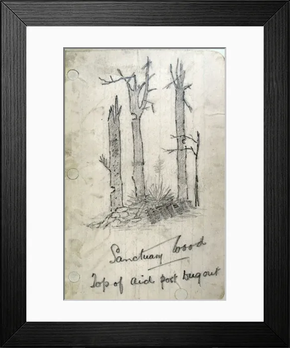 Framed Print : Sanctuary Wood Top of Aid Post dug out Framed Print : Sanctuary Wood Top of Aid Post dug out