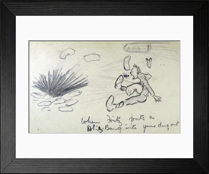 Framed Print : When Fritz puts a Whiz Bang into your dug out Framed Print : When Fritz puts a Whiz Bang into your dug out