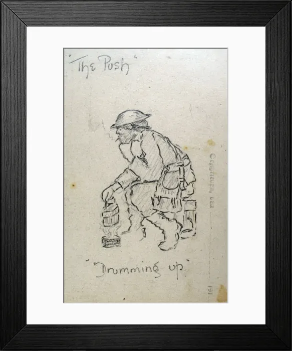Framed Print : The Push Drumming Up - German Field Postcard Framed Print : The Push Drumming Up - German Field Postcard