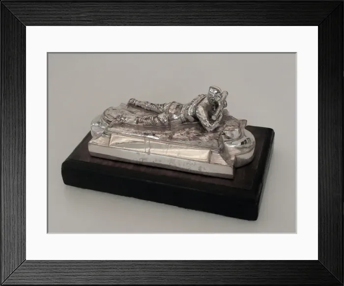 Framed Print : Silver plated ornament - Royal Artillery Officer ranging Framed Print : Silver plated ornament - Royal Artillery Officer ranging