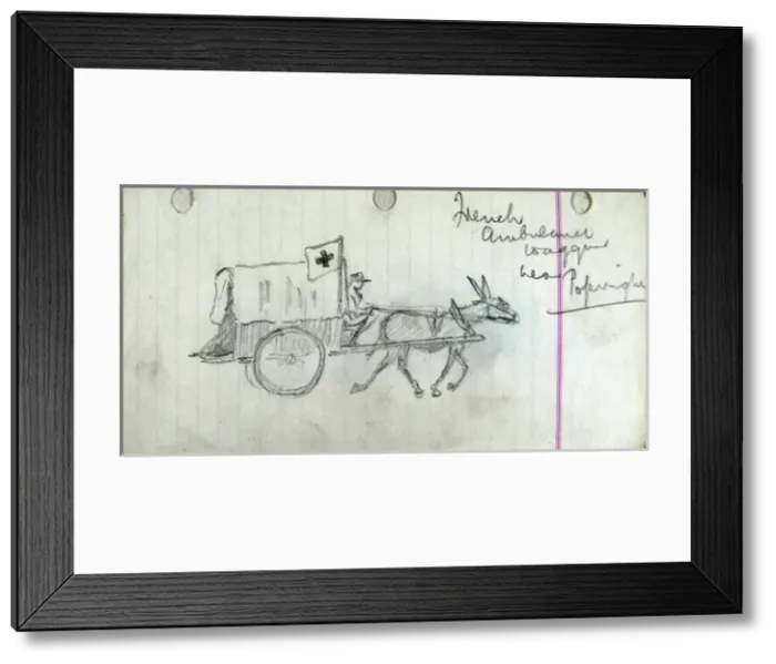 Framed Print : French ambulance wagon near Poperinghe Framed Print : French ambulance wagon near Poperinghe