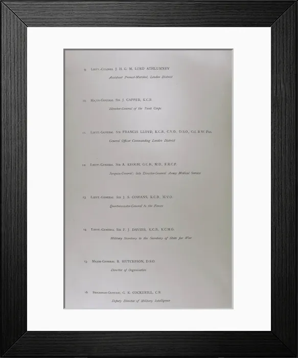 Framed Print : Senior Ranked British Army personages of WWI Framed Print : Senior Ranked British Army personages of WWI