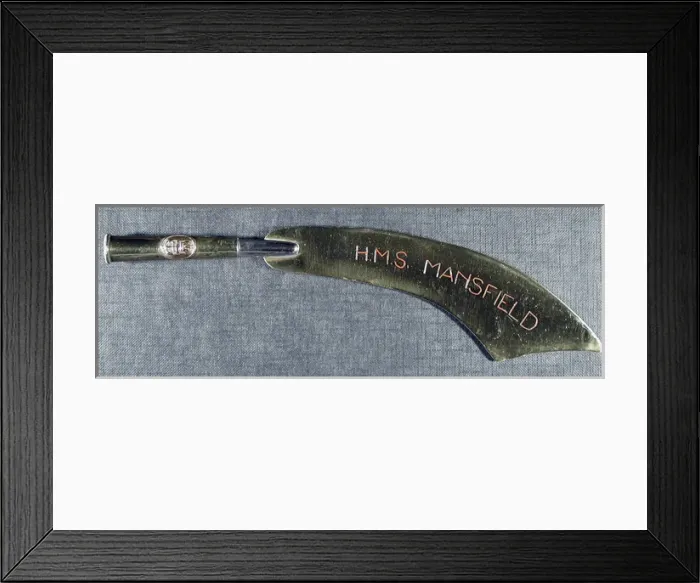 Framed Print : Letter opener Engraved HMS Mansfield Framed Print : Letter opener Engraved HMS Mansfield