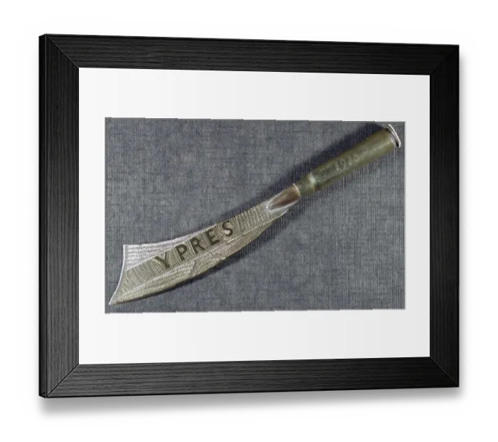 Framed Print : Letter opener Engraved Ypres 1915 1916 Framed Print : Letter opener Engraved Ypres 1915 1916