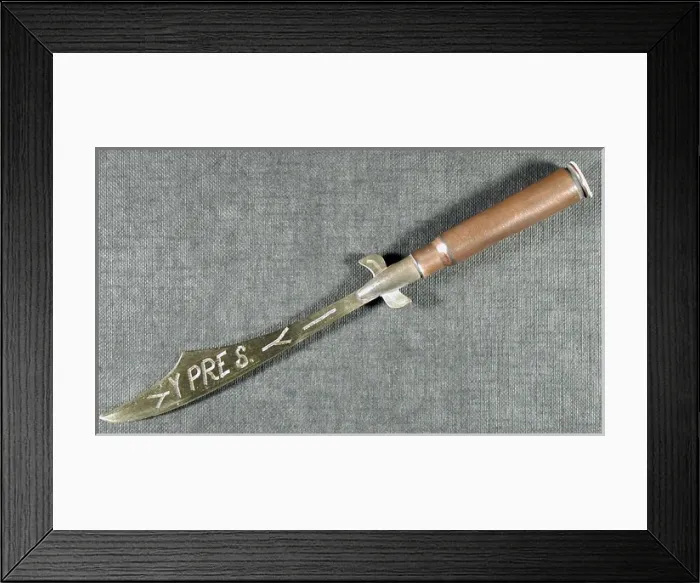 Framed Print : Letter opener Engraved Ypres 1919 Framed Print : Letter opener Engraved Ypres 1919