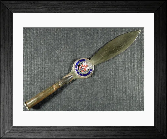 Framed Print : Letter opener with the Coat of Arms of Ypres Framed Print : Letter opener with the Coat of Arms of Ypres