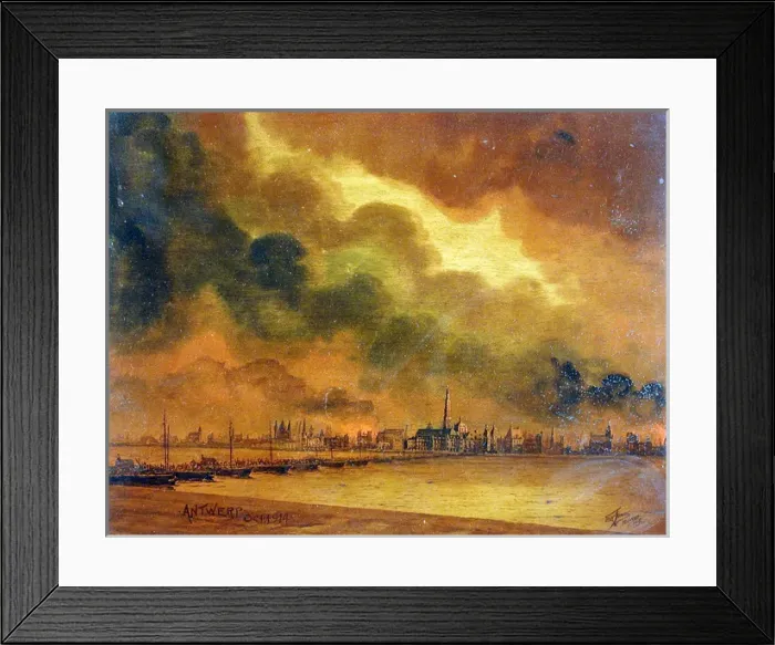 Framed Print : Pontoons looking left towards Antwerp Framed Print : Pontoons looking left towards Antwerp