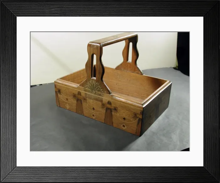 Framed Print : World War One POW wooden inlaid basket Framed Print : World War One POW wooden inlaid basket