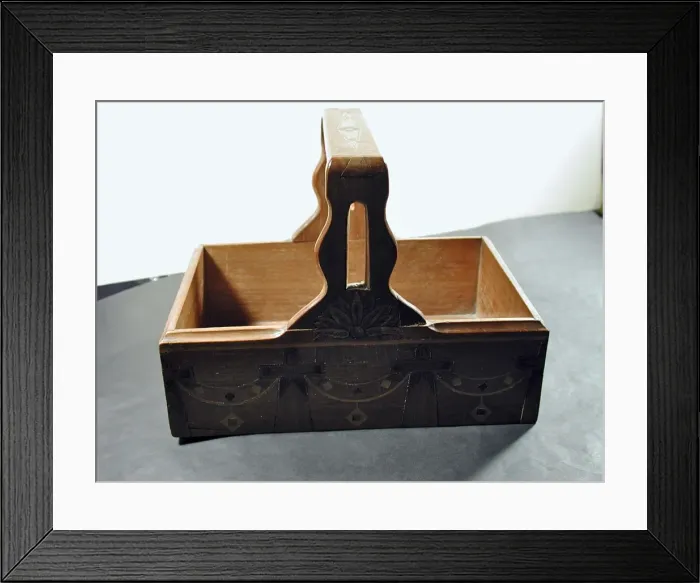 Framed Print : World War One POW wooden inlaid basket Framed Print : World War One POW wooden inlaid basket