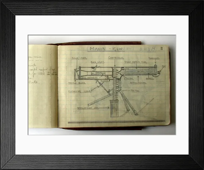 Framed Print : WWI Field Message book Framed Print : WWI Field Message book