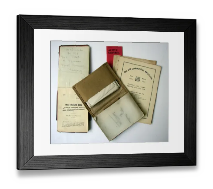 Framed Print : WWI Field Message book Framed Print : WWI Field Message book