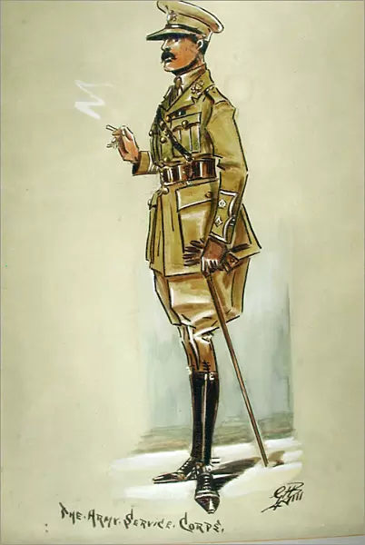 Caricature of a Lieutenant Colonel of the Army Service Corps