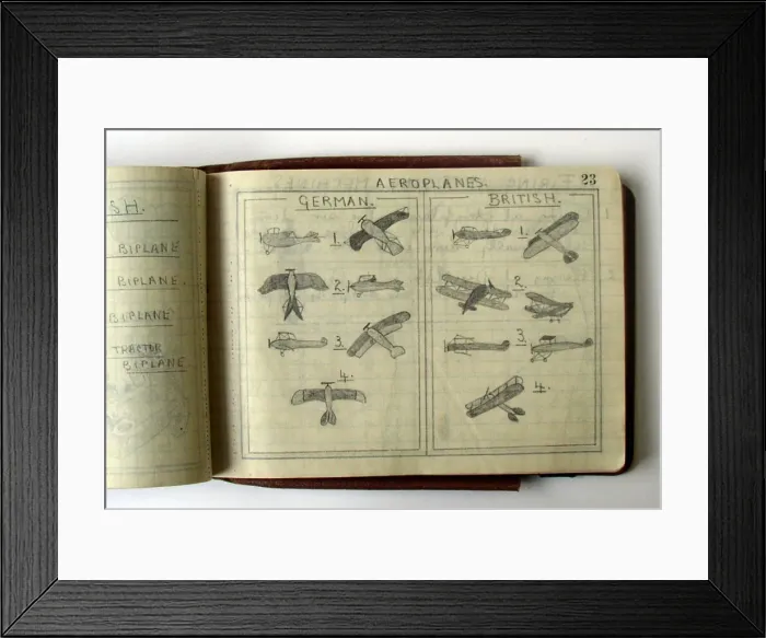 Framed Print : WWI Field Message book Framed Print : WWI Field Message book