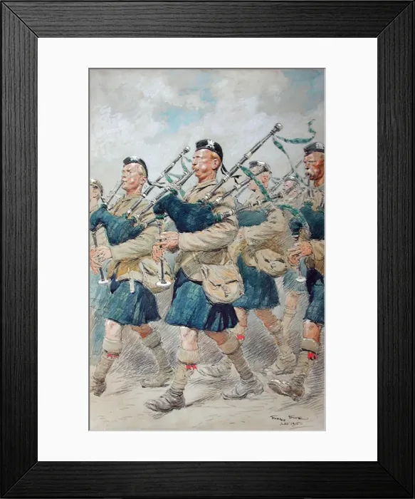 Framed Print : Pipers of the 1 / 9th (Glasgow Highlanders) Framed Print : Pipers of the 1 / 9th (Glasgow Highlanders)