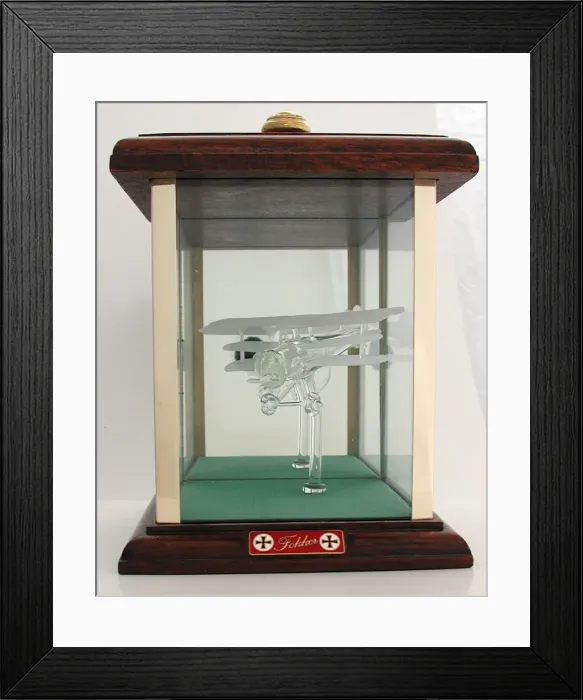 Framed Print : Glass model of a German Fokker triplane