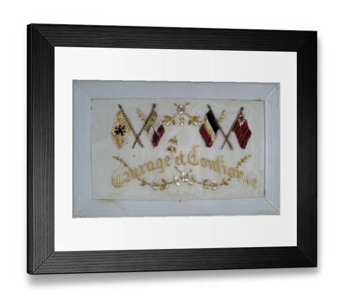 Framed Print : Embroidered silk on card - Allied flags Framed Print : Embroidered silk on card - Allied flags